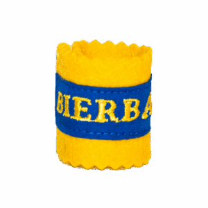 "Original Münchner Bierbandl" by ALINA SPIEGEL - bestickt - schlicht, gelb "BIERBANDL"