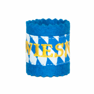 "Original Münchner Bierbandl" by ALINA SPIEGEL - bestickt - schlicht, blau, blauweisse Borte "WIESN"