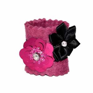 "Original Münchner Bierbandl" by ALINA SPIEGEL - kunstvoll, pink, schwarze Borte, 2 Anhänger