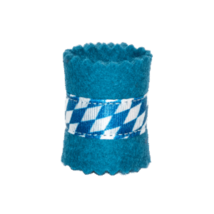 "Original Münchner Bierbandl" by ALINA SPIEGEL - schlicht, Petrol, schmale weissblaue Rautenborte