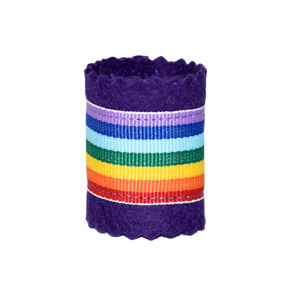 "Original Münchner Bierbandl" by ALINA SPIEGEL - schlicht, lila, regenbogenfarbe Borte - LGBTQ