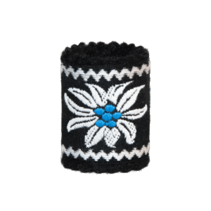 "Original Münchner Bierbandl" by ALINA SPIEGEL - schlicht, schwarz, vintage Trachtenborte mit Edelweiss