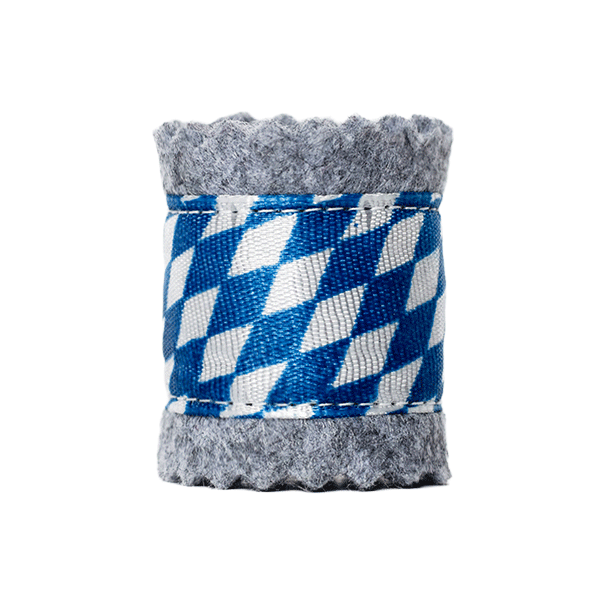 "Original Münchner Bierbandl" by ALINA SPIEGEL - schlicht, grau, weiss-blaue Borte